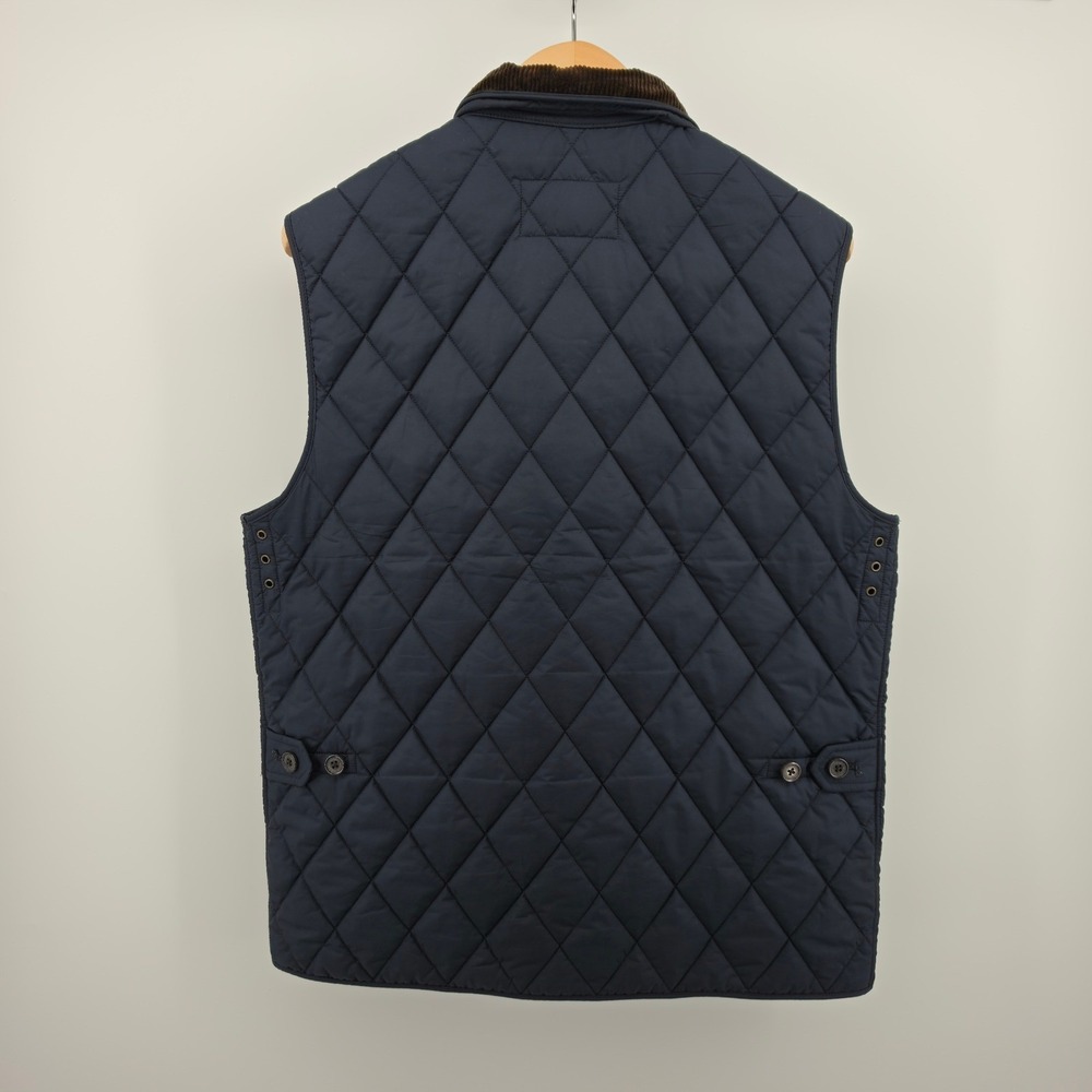 Polo Ralph Lauren Mens Navy Blue Quilted Vest Corduroy Trim Size Medium - Picture 2 of 7